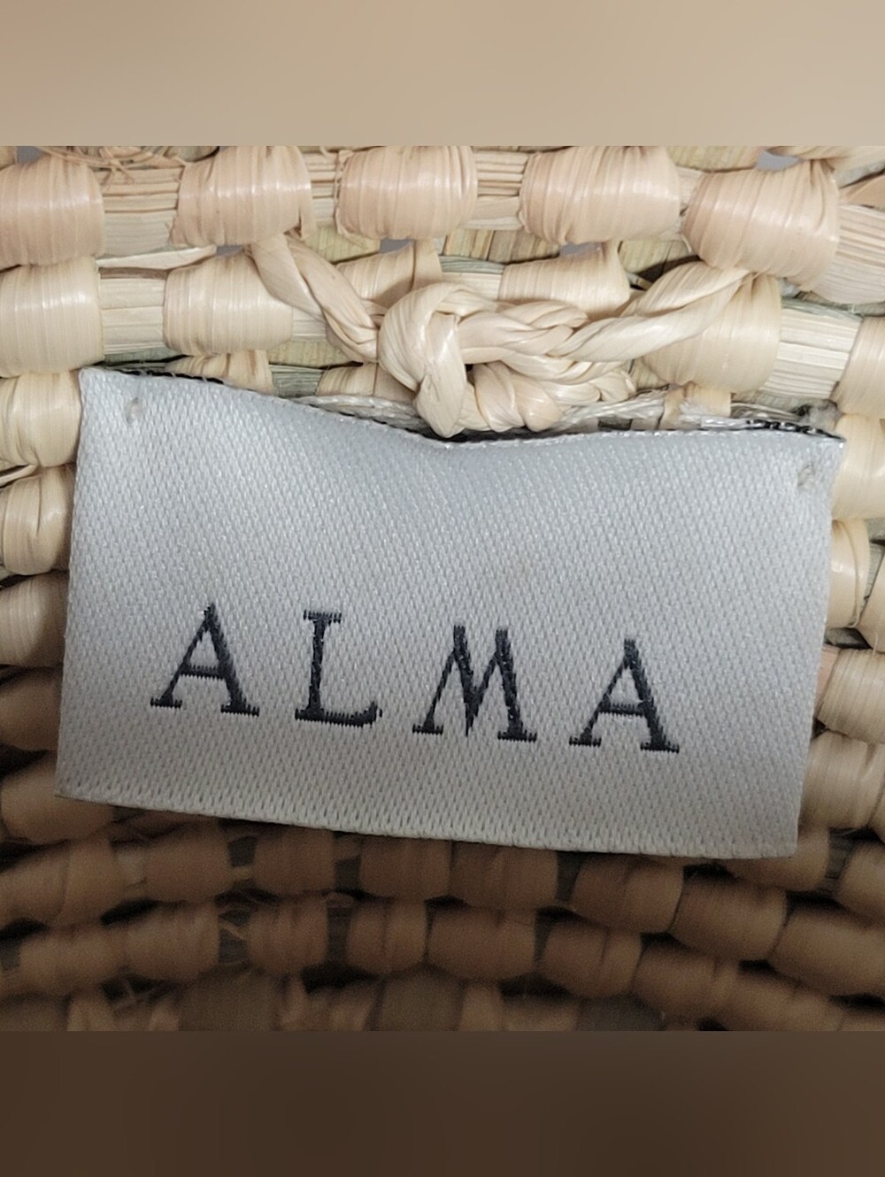 Alma Woven Half-Moon Straw Clutch - Natural. - Picture 2 of 15
